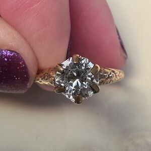 Late 19th Or Early 20th Century Antique Copper Solitaire Ring